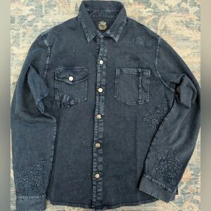 PRPS Completion Cotton Corduroy Indigo Button-Up Shirt Mens Size M